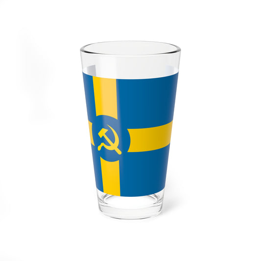 Flag of Folkhemmet (Sweden) Pint Glass 16oz