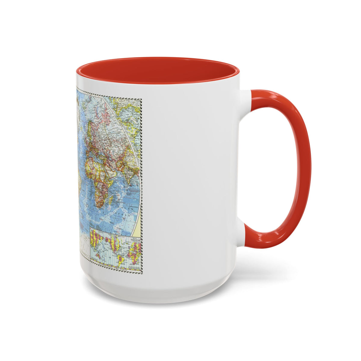 World Map (1960) (Map) Accent Coffee Mug