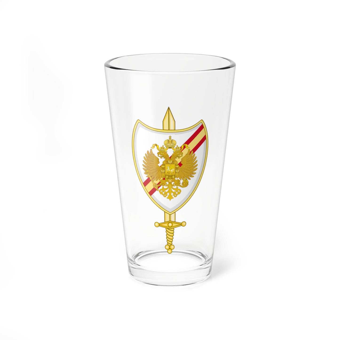 Emblem of White Émigré Volunteers Spanish Civil War (Russia) (Coat of Arms) Pint Glass 16oz