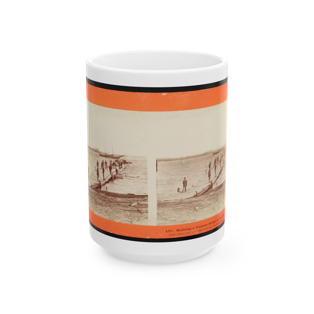 Building A Pontoon Bridge At Beaufort, S.C. 001 (U.S. Civil War) White Coffee Mug