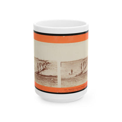 Building A Pontoon Bridge At Beaufort, S.C. 001 (U.S. Civil War) White Coffee Mug