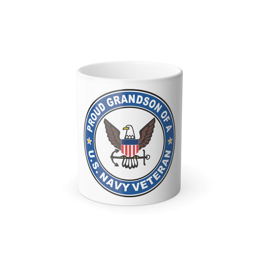 US Navy Veteran Proud Grandson (U.S. Navy) Color Changing Mug 11oz