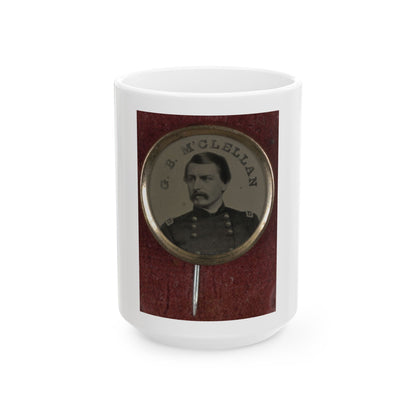 Gen. George Mcclellan Campaign Button For 1864 Presidential Election (U.S. Civil War) White Coffee Mug