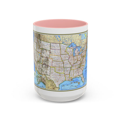 USA - The United States (1993) (Map) Accent Coffee Mug