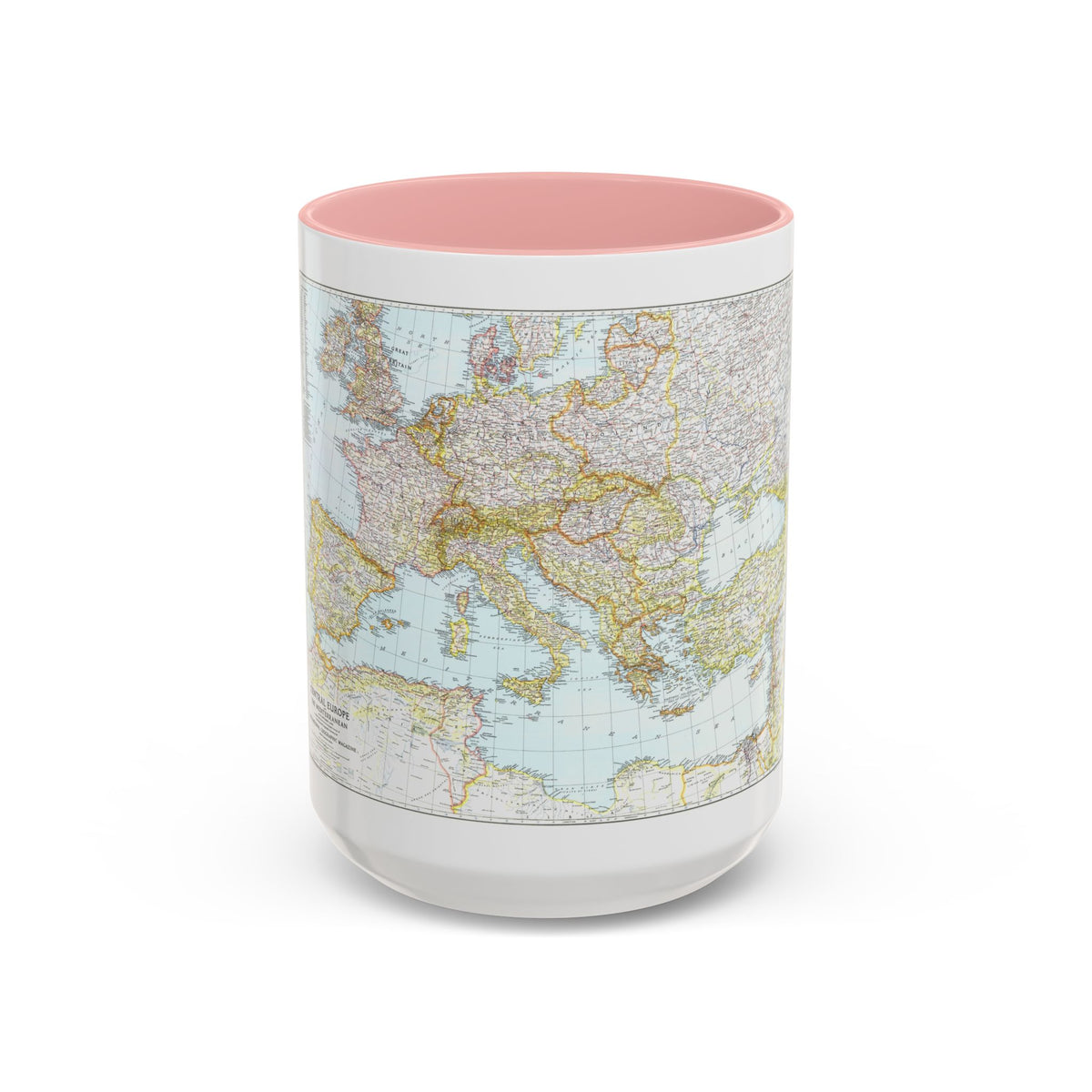 Europe, Central & Mediterranean Sept-1st (1939) (Map) Accent Coffee Mug