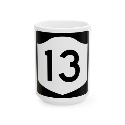 NY-13 (New York) (Road Sign) White Coffee Mug