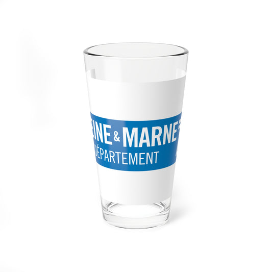 Flag of the Department of Seine-et-Marne (France) Pint Glass 16oz