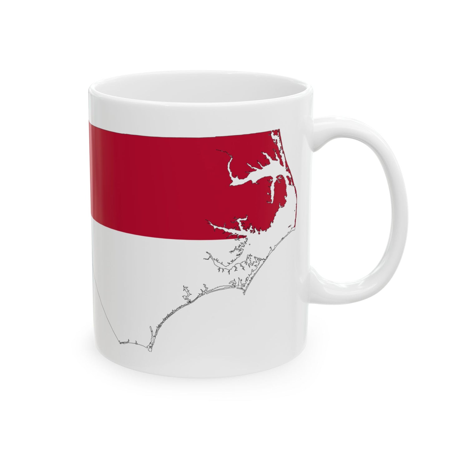 Flag-map of North Carolina (United States) White Coffee Mug