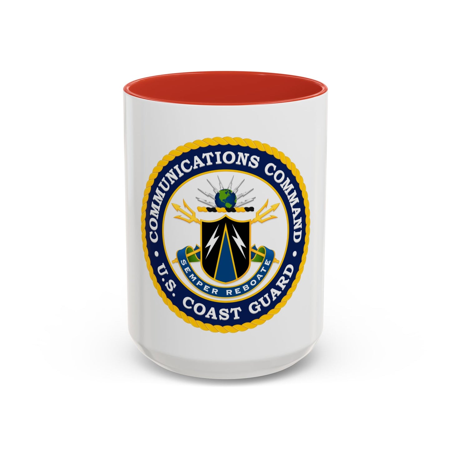 USCG Communications Command (U.S. Coast Guard) Accent Coffee Mug
