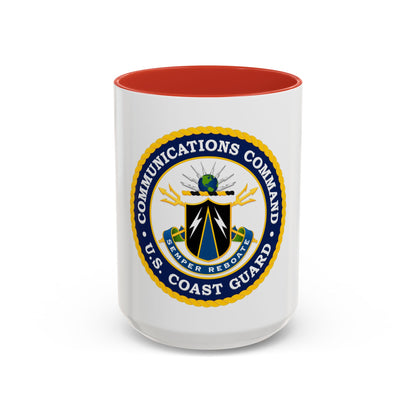 USCG Communications Command (U.S. Coast Guard) Accent Coffee Mug