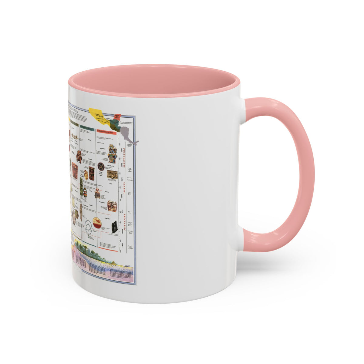 North America - The Ancient Maya World (1990) (Map) Accent Coffee Mug