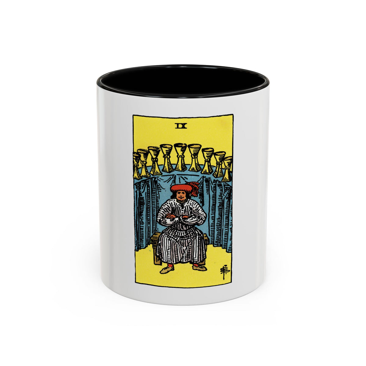 The 9 of Cups (Tarot Card) Accent Coffee Mug
