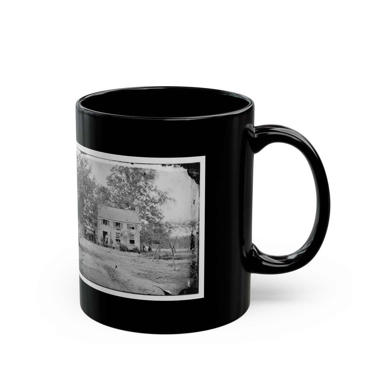 Fair Oaks, Va. Frame House Used As A Hospital By Gen Joseph Hooker's Division (U.S. Civil War) Black Coffee Mug
