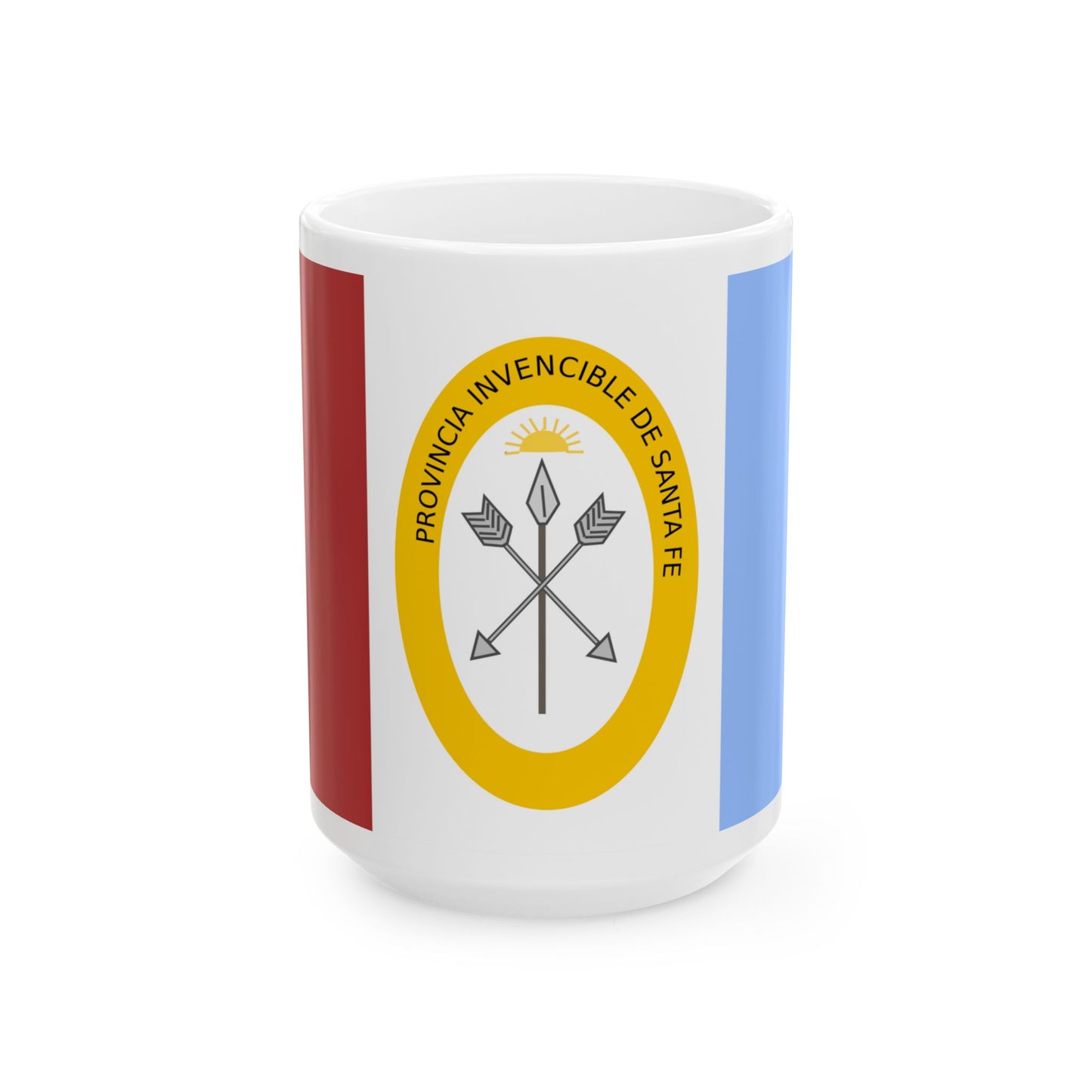 Flag of Santa Fe Province Argentina - White Coffee Mug-15oz-Go Mug Yourself