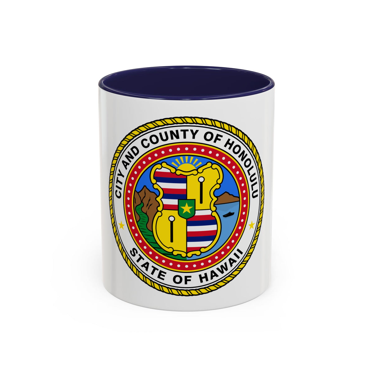 Seal of Honolulu Hawaii - Accent Coffee Mug