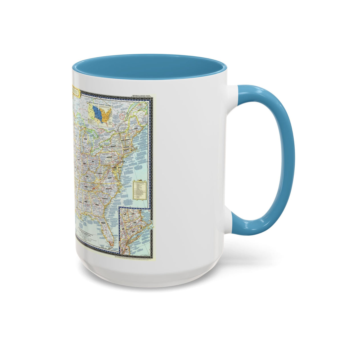 USA - An Historical Map (1953) (Map) Accent Coffee Mug