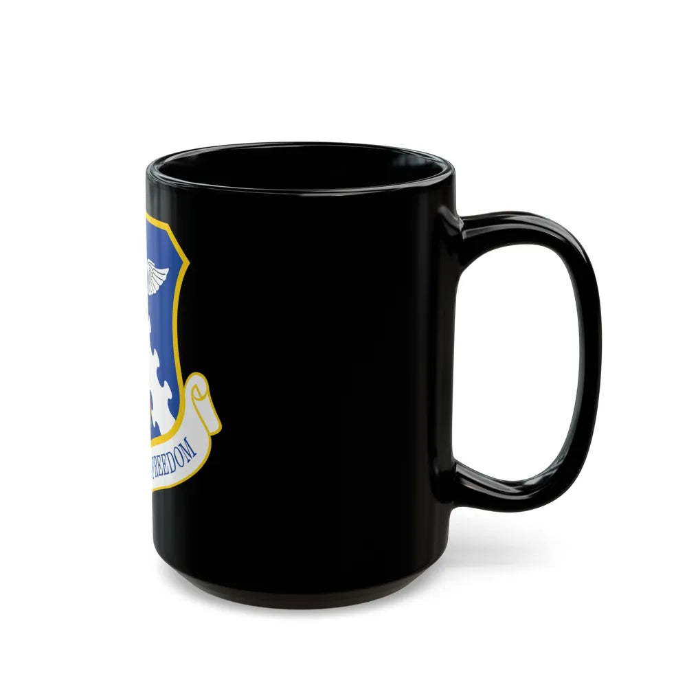 182d Airlift Wing insignia AFD 080128 056 (U.S. Air Force) Black Coffee Mug-Go Mug Yourself