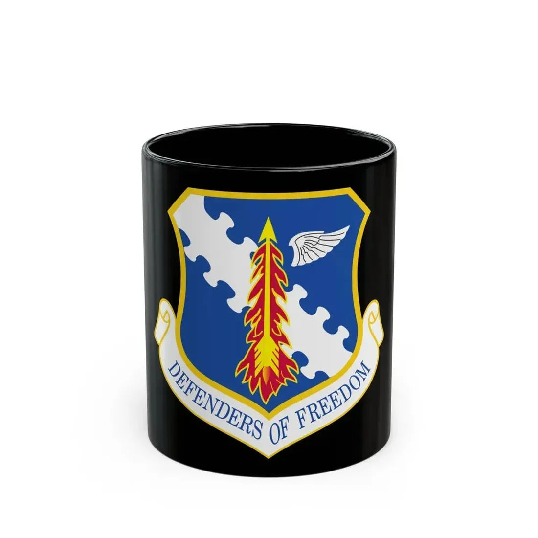 182d Airlift Wing insignia AFD 080128 056 (U.S. Air Force) Black Coffee Mug 11oz - Go Mug Yourself