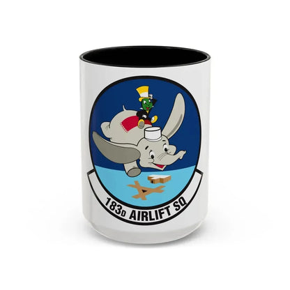 183 Airlift Squadron (U.S. Air Force) Accent Coffee Mug 15oz Black - Go Mug Yourself