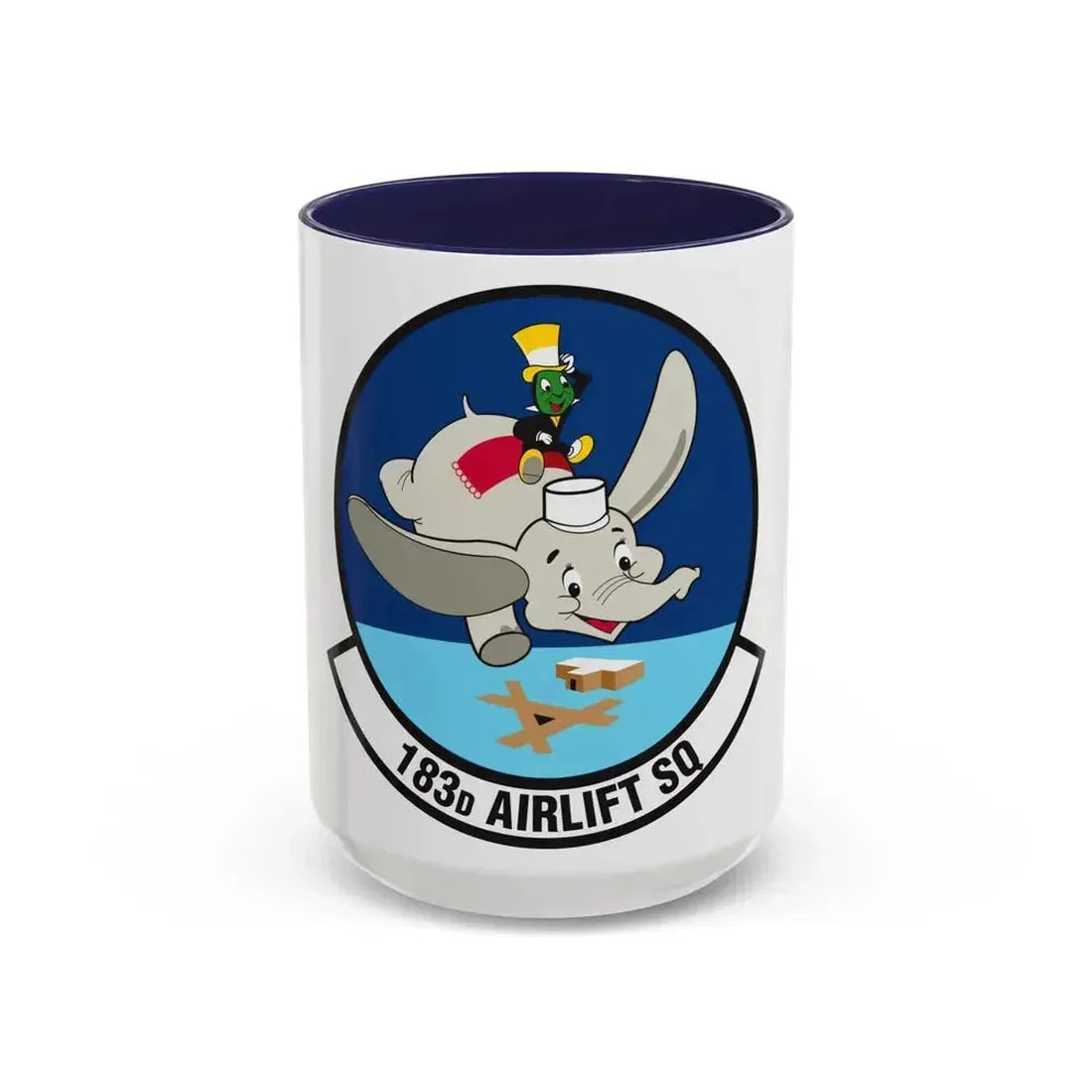183 Airlift Squadron (U.S. Air Force) Accent Coffee Mug 15oz Navy - Go Mug Yourself