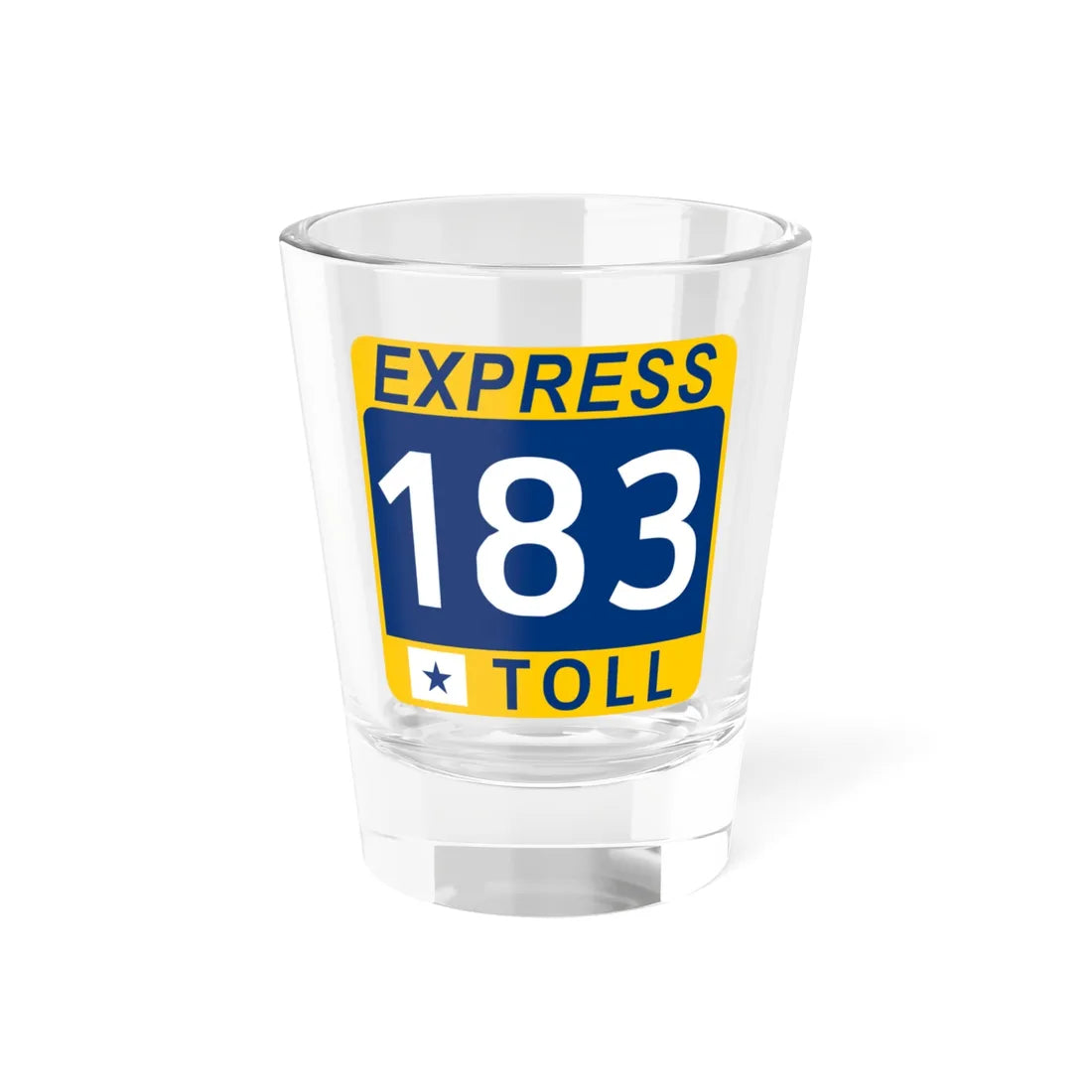183 Express Lane free (Texas) (Road Sign) Shot Glass 1.5oz 1.5oz - Go Mug Yourself