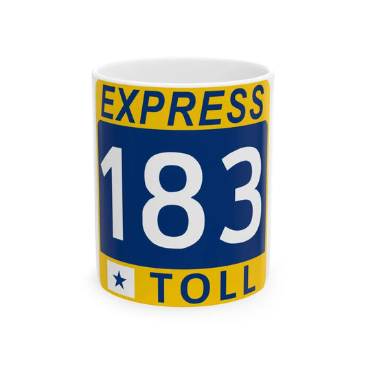 183 Express Lane free (Texas) (Road Sign) White Coffee Mug 11oz - Go Mug Yourself