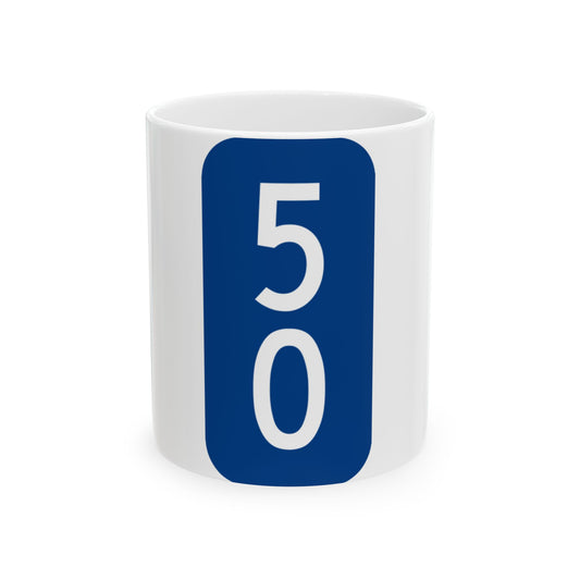 Warren County 50 NY tab (New York) (Road Sign) White Coffee Mug