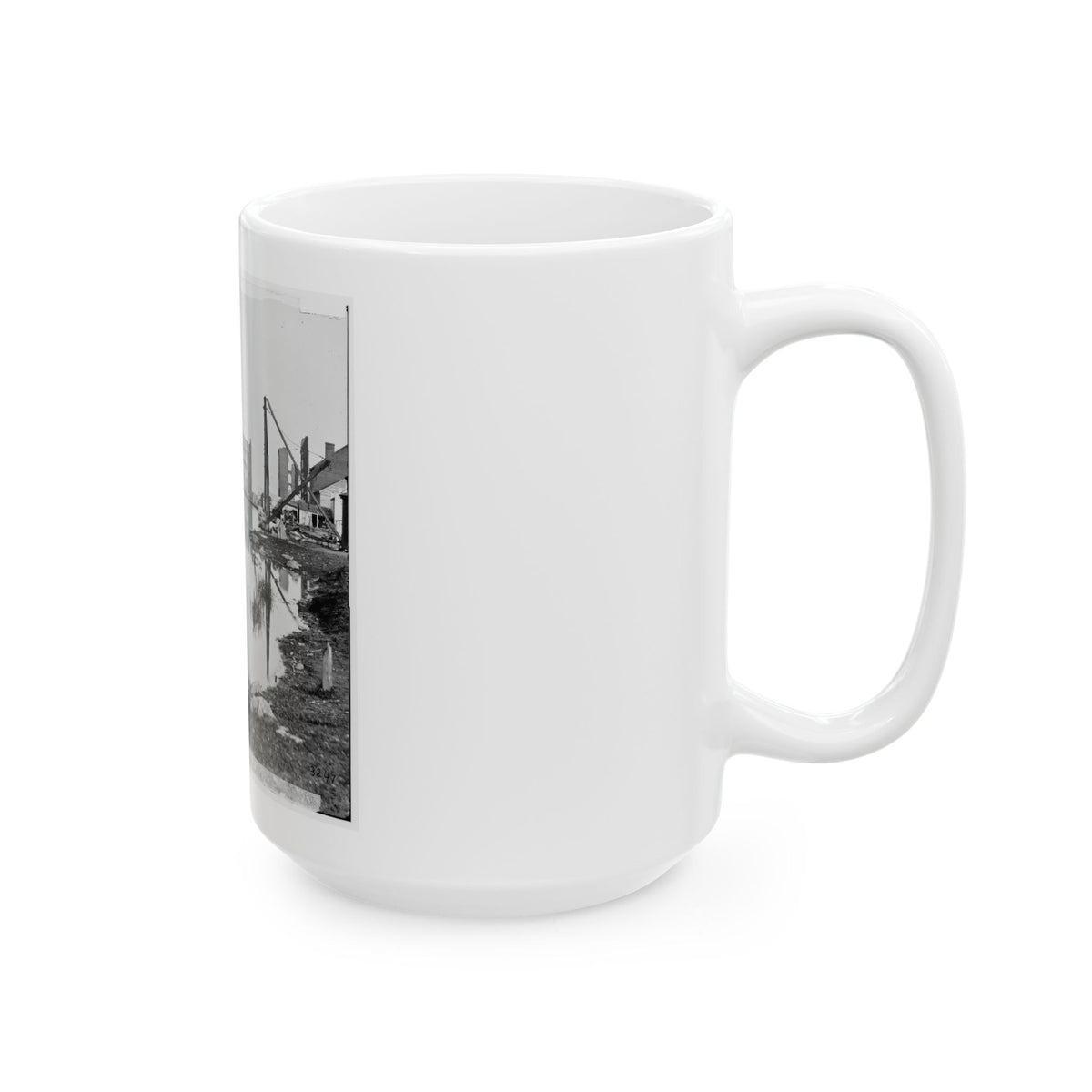 Richmond, Va. Ruined Buildings On Banks Of The Canal Basin (U.S. Civil War) White Coffee Mug