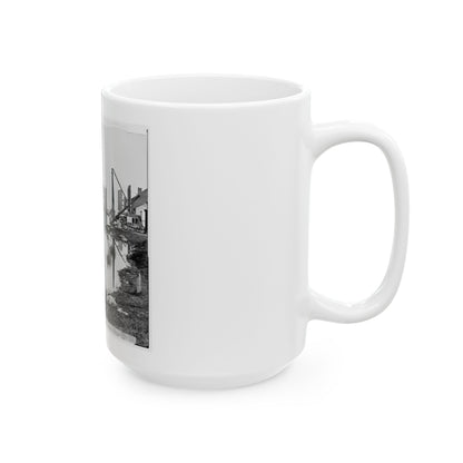 Richmond, Va. Ruined Buildings On Banks Of The Canal Basin (U.S. Civil War) White Coffee Mug