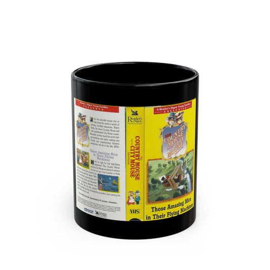 THE COUNTRY MOUSE AND THE CITY MOUSE ADVENTURES THOSE AMAZING MICE IN THEIR FLYING MACHINES (VHS COVER) - Black Coffee Mug