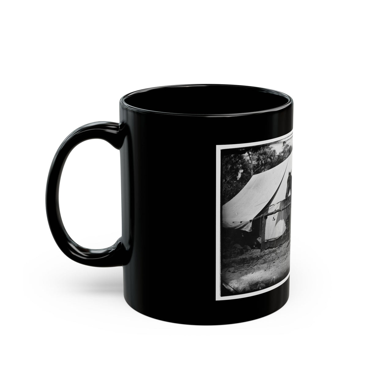 Morris Island, South Carolina. General Quincy A. Gillmore In Front Of His Tent (U.S. Civil War) Black Coffee Mug