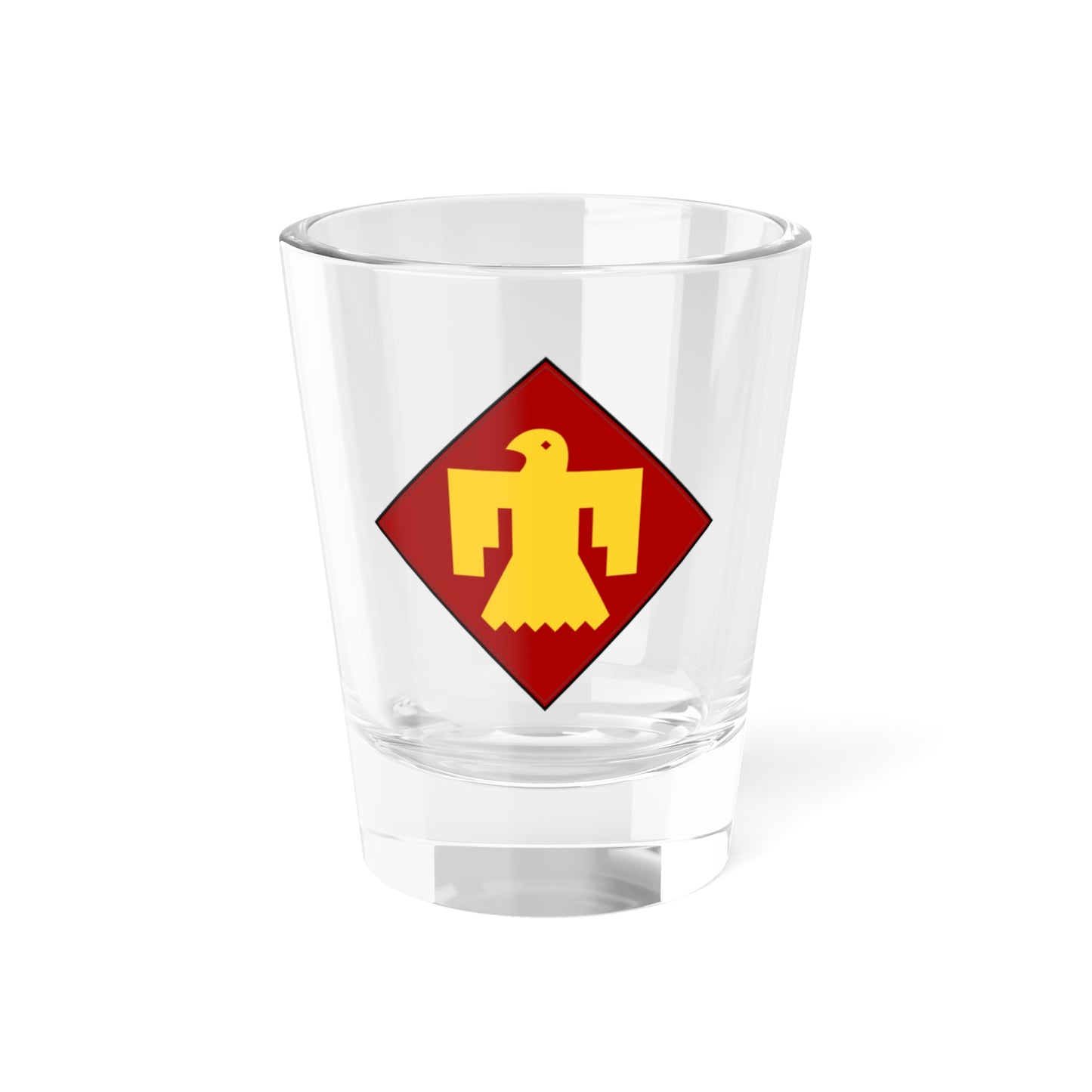 Verre à liqueur Thunderbird insigne du 45e régiment d'infanterie (armée américaine) 1,5 oz