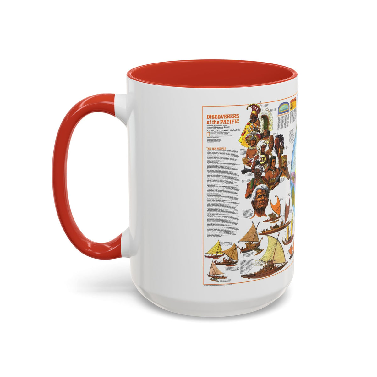 Pacific - Discoverers of the (1974) (Map) Accent Coffee Mug