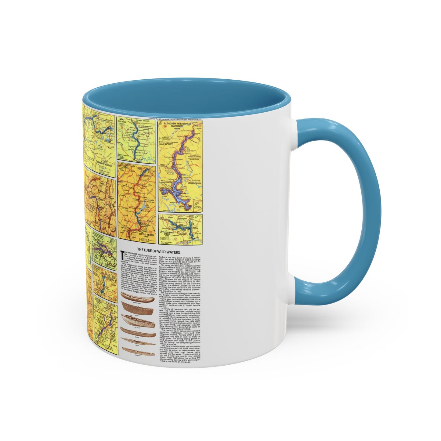 USA - Wild and Scenic Rivers 2 (1977) (Map) Accent Coffee Mug