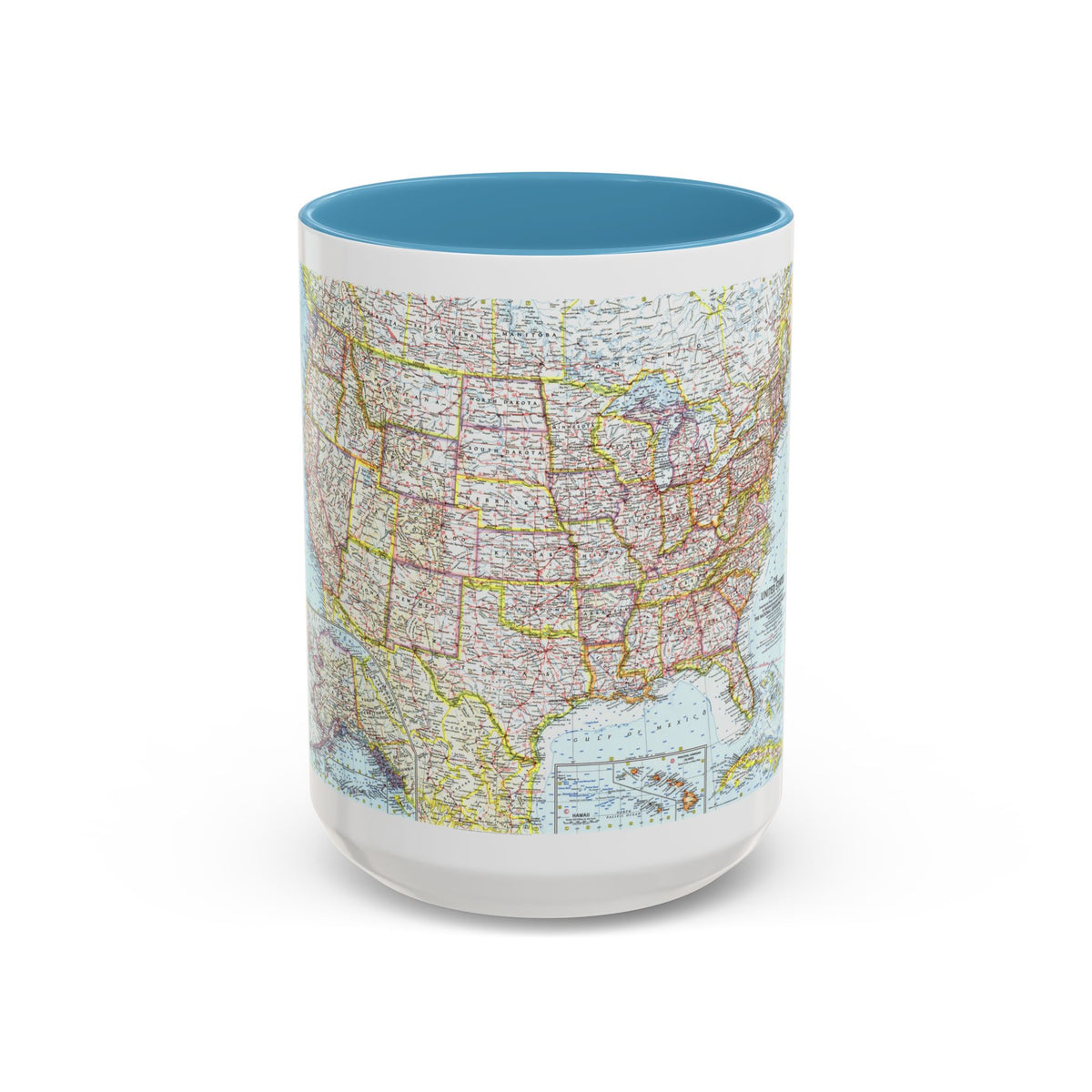 USA - The United States (1961) (Map) Accent Coffee Mug