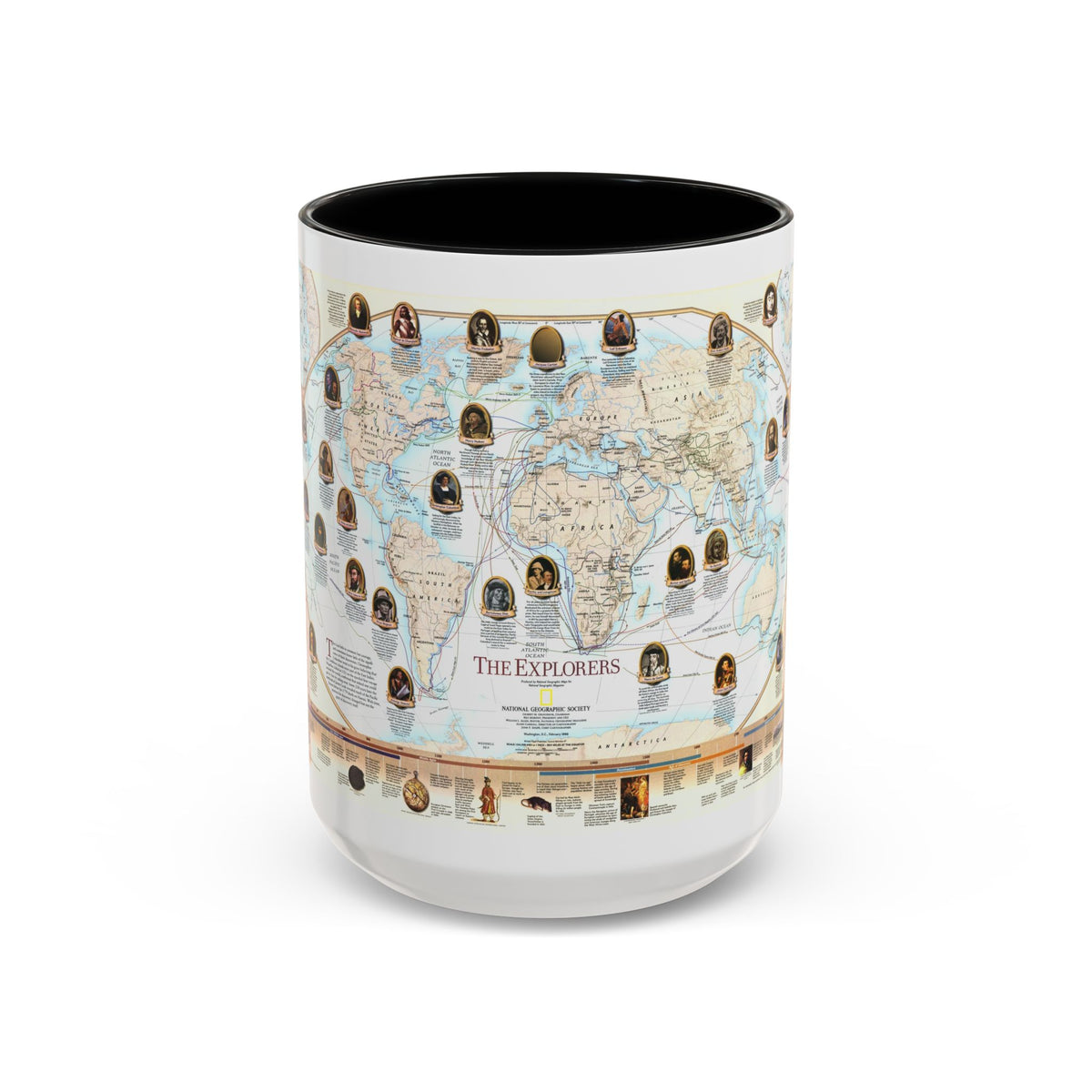 World Map - Explorers (1998) (Map) Accent Coffee Mug