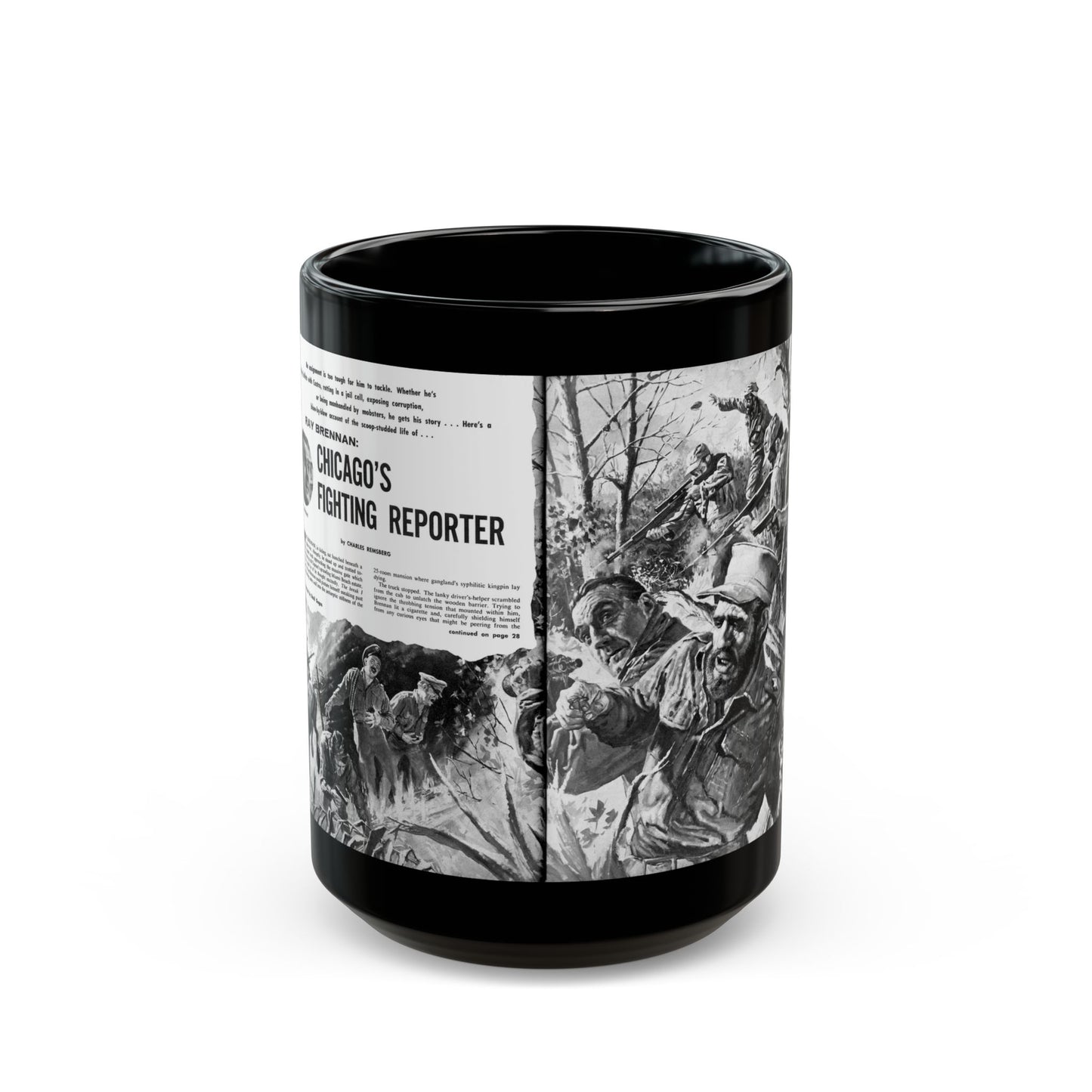 Chicago's Fighting Reporter, Man's magazine, February 1961 - Black Coffee Mug-15oz-Go Mug Yourself