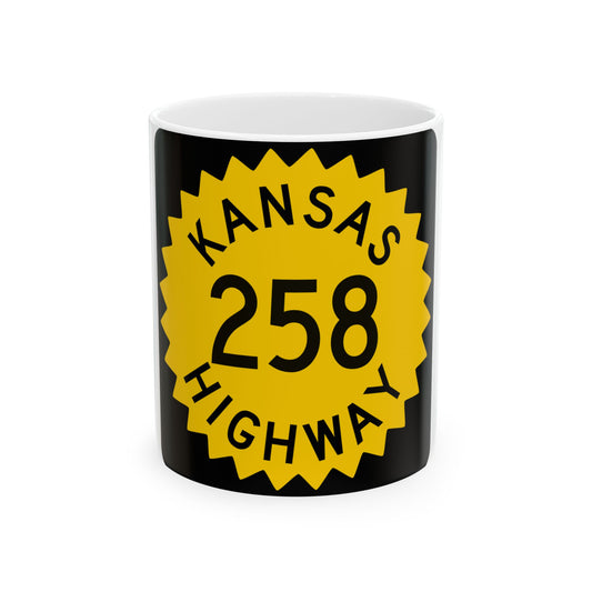 K-258 1948 (Kansas) (Road Sign) White Coffee Mug