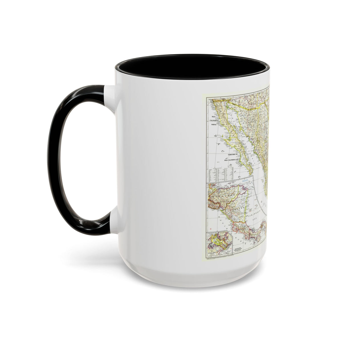 Central America & Mexico (1953) (Map) Accent Coffee Mug