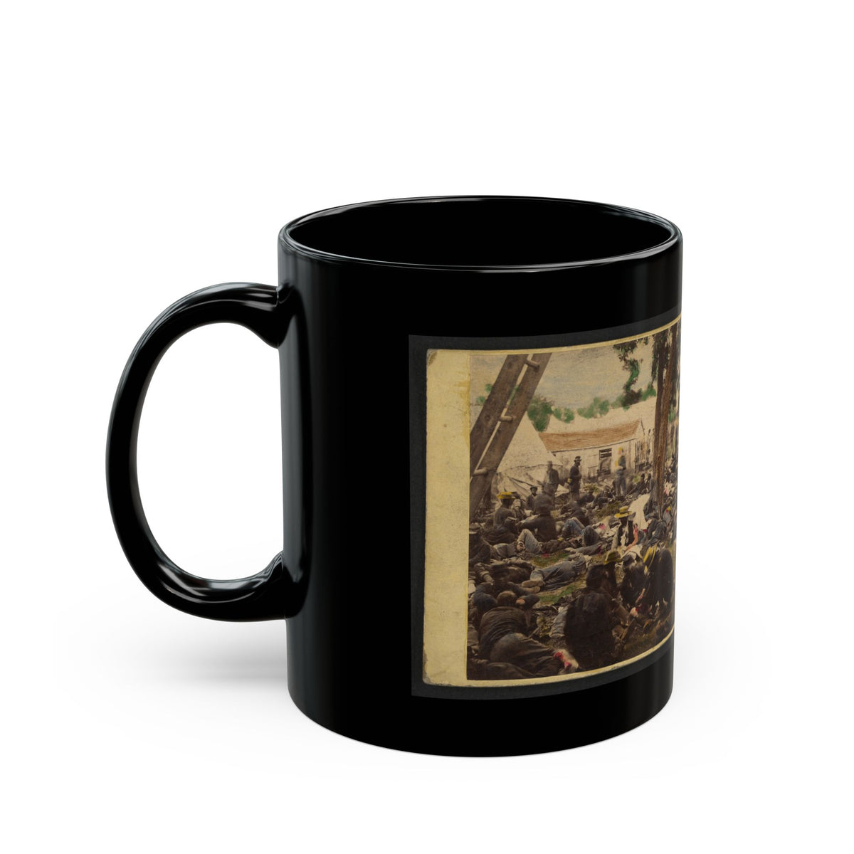 Tending Wounded Union Soldiers At Savage's Station, Virginia, During The Peninsular Campaign (U.S. Civil War) Black Coffee Mug