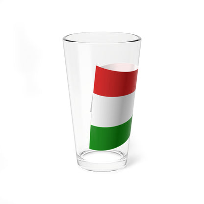 Hungary Flag - iconic waving (Hungary) Pint Glass 16oz