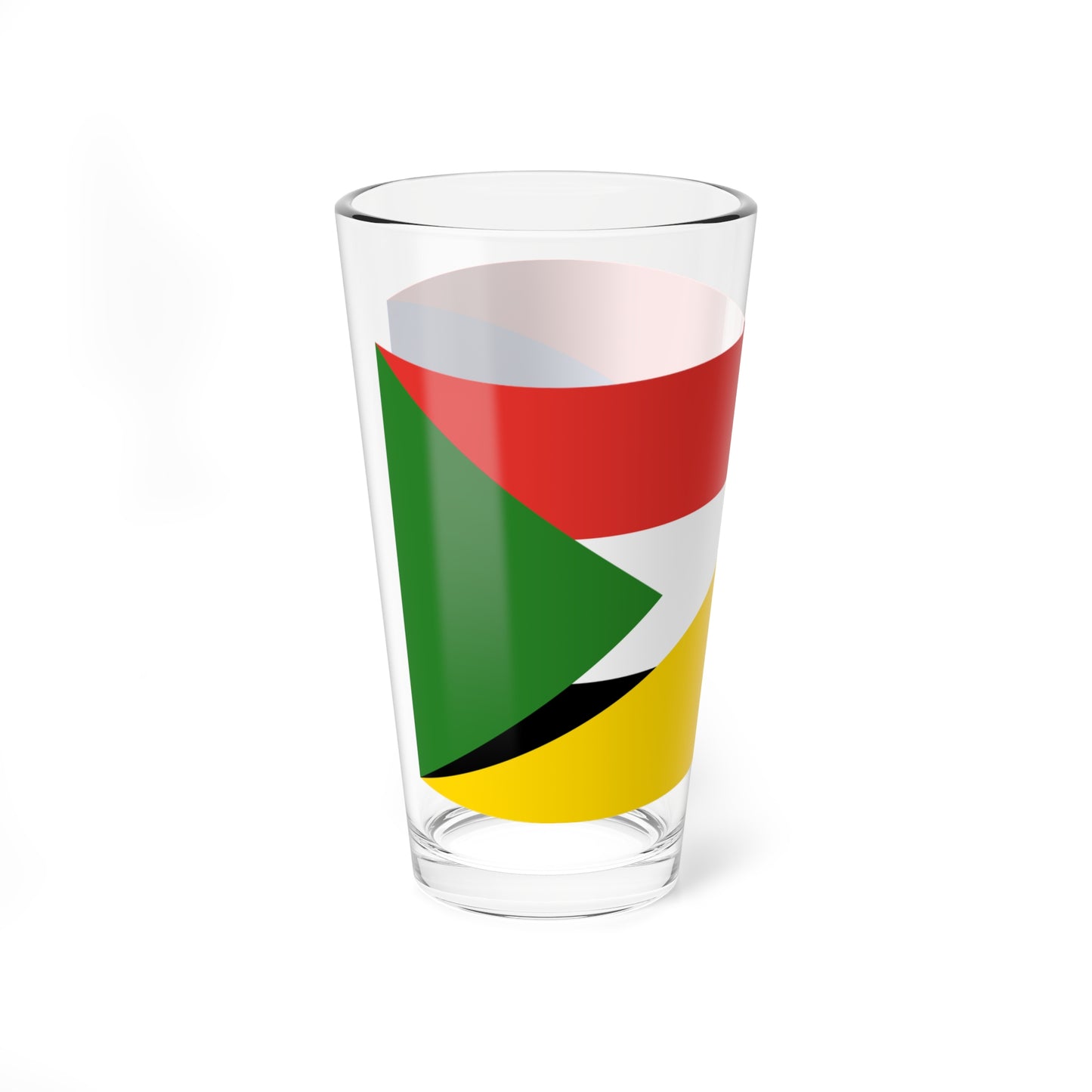 Flag of Sudan and Ukraine with waves (Sudan) Pint Glass 16oz