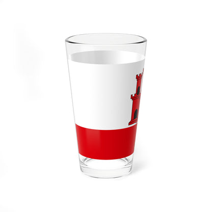 Flag of Gibraltar (United Kingdom) Pint Glass 16oz