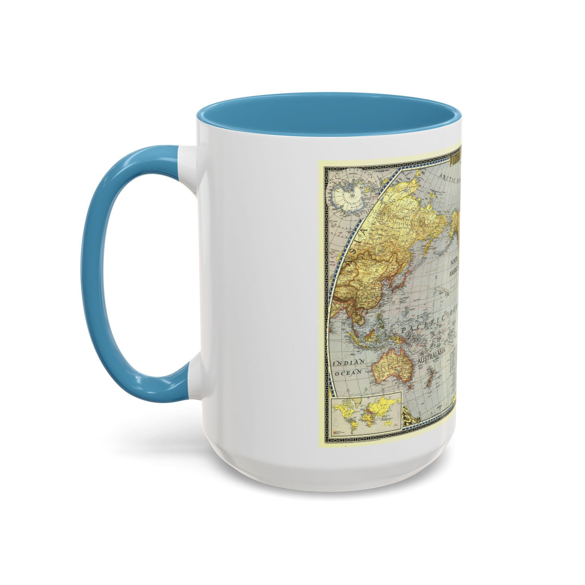 World Map (1943) (Map) Accent Coffee Mug