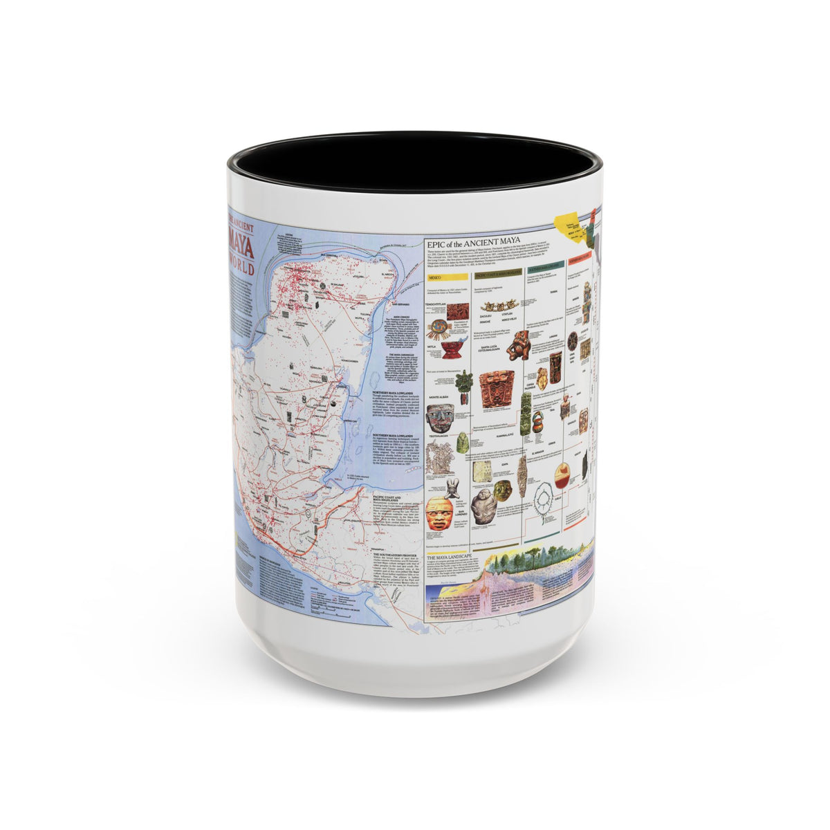 North America - The Ancient Maya World (1990) (Map) Accent Coffee Mug