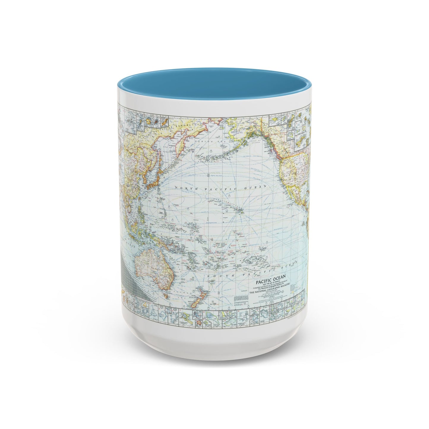 Pacific Ocean and the Bay of Bengal (1943) (Map) Accent Coffee Mug