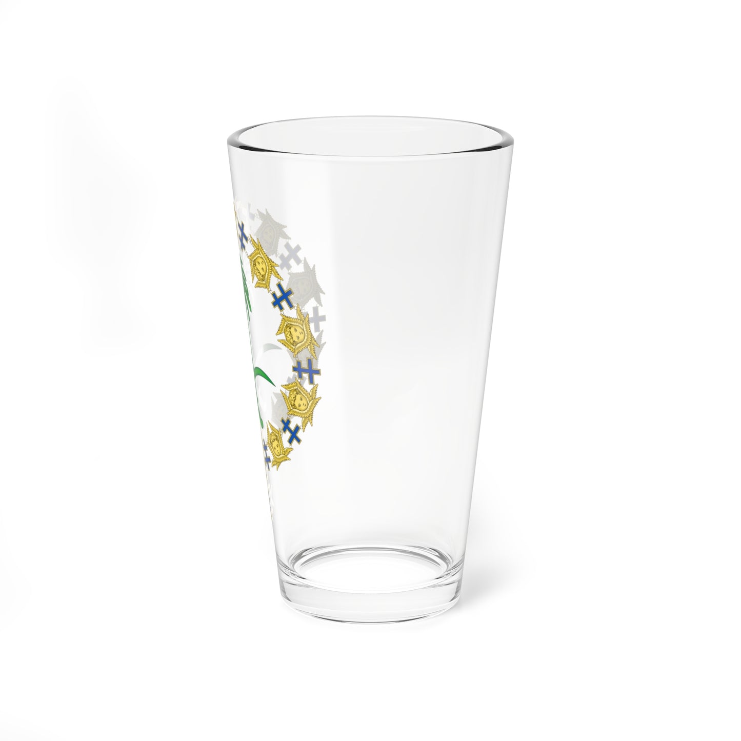 Emblem of Fahd of Saudi Arabia Order of the Seraphim (Saudi Arabia) (Coat of Arms) Pint Glass 16oz