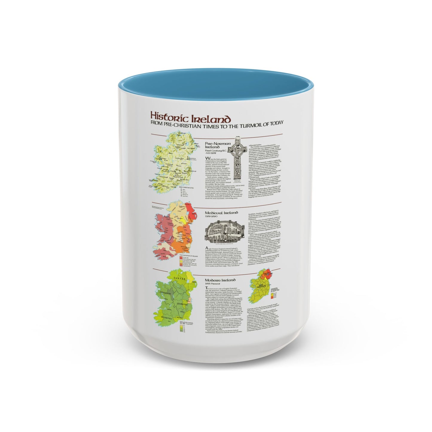 Ireland - Historic Pre-Christian to the Modern Day (1981) (Map) Accent Coffee Mug