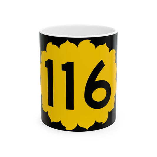 K-116 (Kansas) (Road Sign) White Coffee Mug