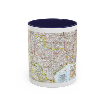 USA - South Central (1961) (Map) Accent Coffee Mug